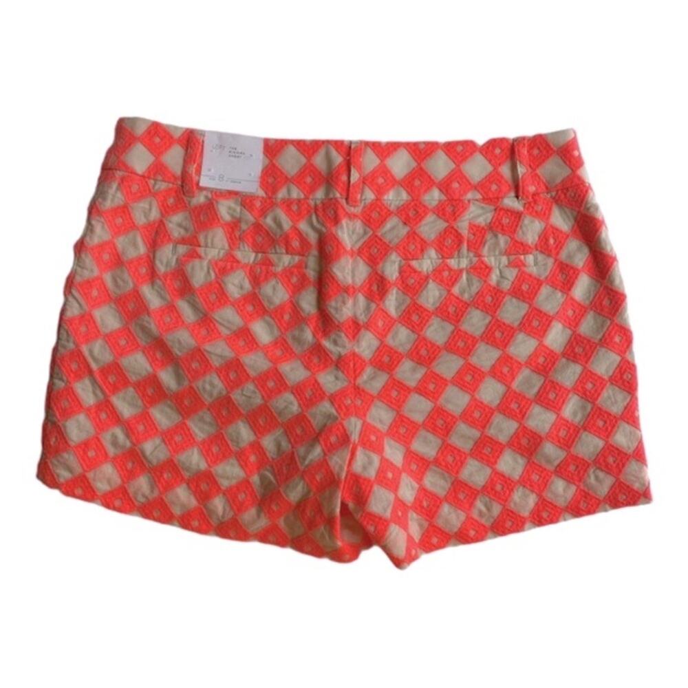 Ann Taylor Loft Shorts 8 Chino Medium Retro Classic Embroidered Resort Preppy - Picture 4 of 13